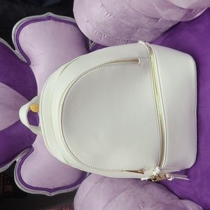 Vegan leather off white gold hardware three pockets brand new backpack 🎒